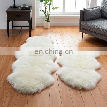 Wholesale household modern bedroom soft animal fluffy sheepskin fur rug