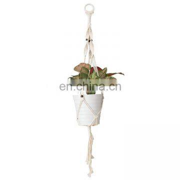 Chinese Manufacturer Hand Craft Cotton Wall Ornaments Hanging Decoration Macrame White Plant Hangers photo-3