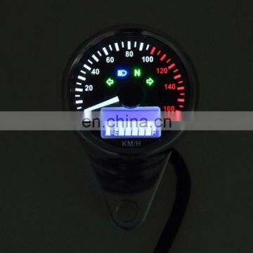 Universal Retro Chrome 160KM / H Motorcycle Digital LED LCD Gauge Speedometer Tachometer photo-3