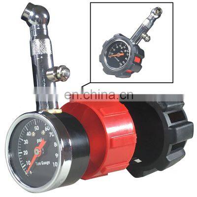 Car Dial Air Pressure Gauge Tire Price With Rubber 360 Degree Swivel Chuck With 45 Degree Angel Head