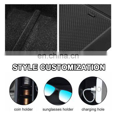Interior Accessories Parts Silicone Armrest Rest Storage Box Center Control Console Organizer Tray For Gmc Sierra 1500 2014-2019 photo-3
