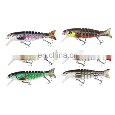 Hot Sale Multi section fish 6 colors plastic hard fishing lure 8 Jointed Saltwater Swimbait fishing