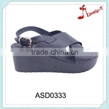 New design fashion flat summer platform sandals shoes women 2016 with buckle