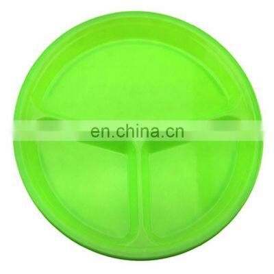 3-Compartments Candy Color Melamine Plastic Kids Dinner Dish, Candy Color Partition Dish Silicone Dinner Plate photo-4
