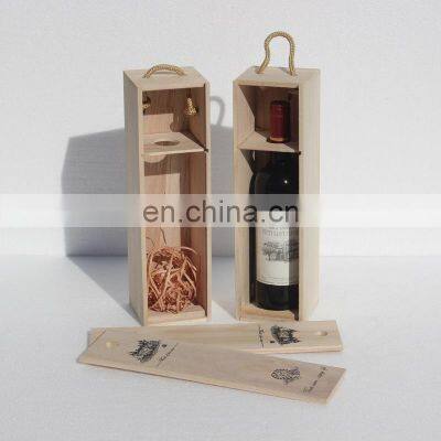 Hot Sale Wine Storage Box Wood Box Packaging For Single Wooden Wine Bottle Box With Accessories photo-5