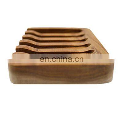 Bathroom Wooden Soap Case, Sink Deck Bathtub Shower Dish, Rectangular Natural Wooden Holder for Soap