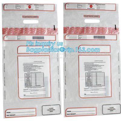 Tamper Evidence Bags With Barcode And Serial Number Bank Money Coin Deposit Change Security Bags photo-2