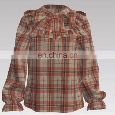 2022 Popular Yarn Dyed Beige Check Crepe Design photo-5
