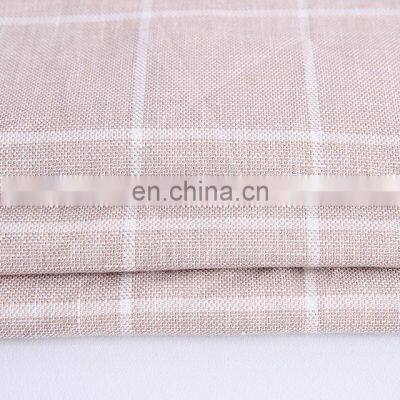 Stock Yarn Dyed Weave Suit Garments Fabric Cotton Linen Plaid Blend Fabric photo-4