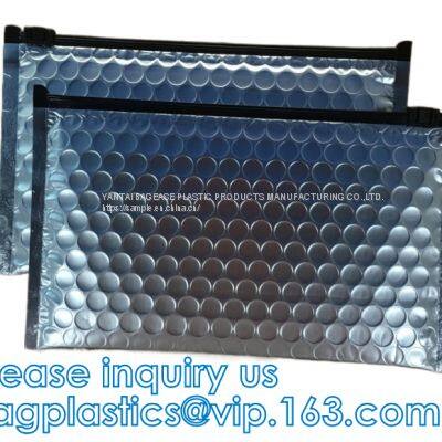 Metallic Foil Film PE Film PE Bubble Cosmetics Reclosable Ziplockk Zipper Bubble Bag 100% Eco-Friendly Waterproof
