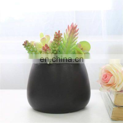 Home Garden Decorations Plastic Flower Wholesale Cute Pots Assorted Artificial Succulents With Black Pot