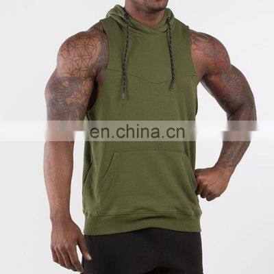 Индивидуальные свободные плюс-размерные капюшонные тренировочные беговые свитшоты с быстрой сушкой для мужчин, безрукавные капюшоны для спорта