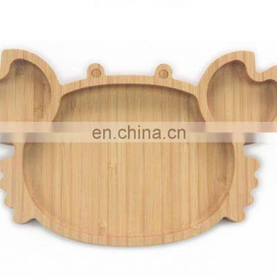 Wholesale Natural Wooden Lion Shape Reusable Bamboo Kids Plate photo-2