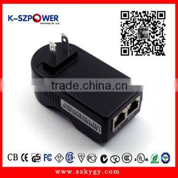 2016 P-series 12Wmax K-150800 /24v poe adapter 15v 12v with LED Light EU/UK/US/AU wall plug manufactur