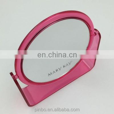 Custom Foldable Double Sides Plastic Cosmetic Standing Table Makeup Mirror