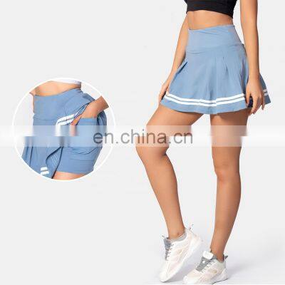 Women Custom Quick Dry Tennis Skirt With Side Pockets Causal High Waist Pleated Golf Wear 80nylon  20spandex