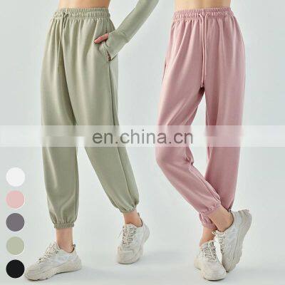 Ladies Running Drawstring Jogging Pants With Pockets Wholesale Workout Yoga Wear Custom Logo Casual Joggers Women Jogger Pants