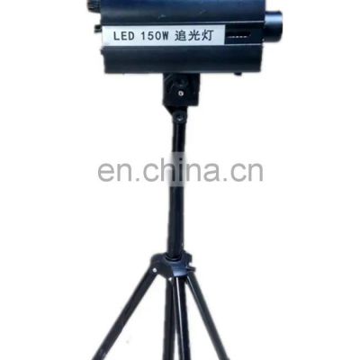 The popular multi-color adjustable 150W LED Follow Spot light is used for theater concerts