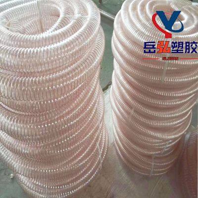 Transparent steel wire telescopic bellowsPU polyurethane steel wire industrial dust removal pipe