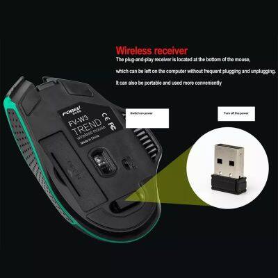 2022 New FV-W3 Wireless Gaming Mechanical Mouse Computer Mouse Silent Ergonomic Mini Silent Mouse photo-5