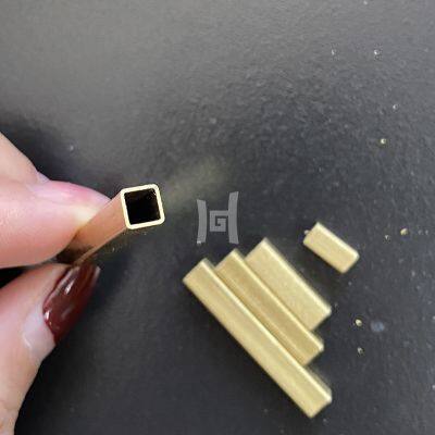 Customized Yellow Brass Square Tube Manufacturer's Decorative 7x1.5 7x2 Copper Pipes