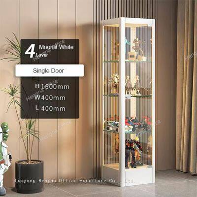 White Curio Cabinet for Anime Figures|Glass Display Case With Adjustable Shelves photo-4
