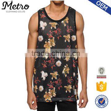 OEM Mesh All Over Print Tank Top For Men, Fashion Tank Top