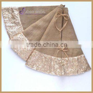 CTS009A Wholesale Jute Christmas Sequin Tree Skirt