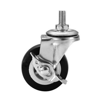 Factory Wholesale Light 1.5-inch 2-inch 2.5-inch 3-inch Pvc Black Flower Casters Furniture Appliances Swivel Wheels photo-4