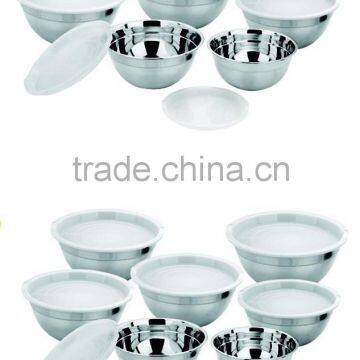 5pcs Stainless steel Salad Bowl with Lid