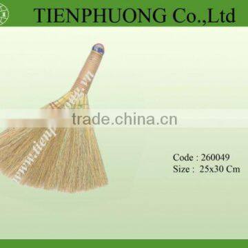 indoor sorghum grass broom with short handle/rattan handle