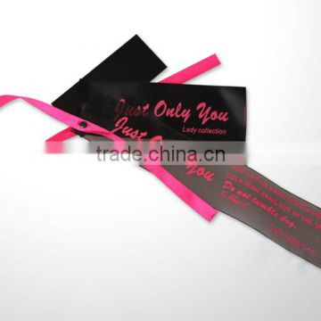 Delicate silk ribbon hang tag