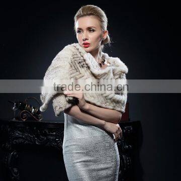 Luxury Mink Fur Scarf Knitted Warm Real Fur Scarf Women Shawl