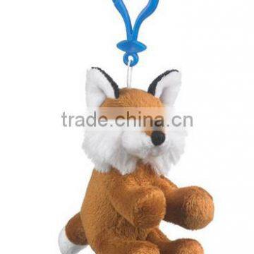 plush fox keychains/wholesale plush animal fox keychains/stuffed cute plush fox keychain