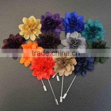 Brooch Flower for Men Suit Floral Lapel Pin of Multilayer Handmade Fabric Brooches