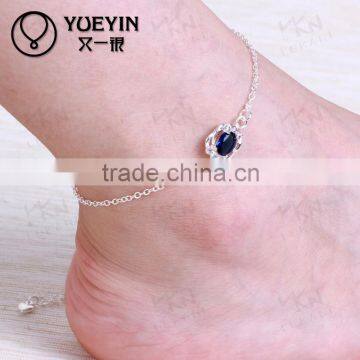 Adjustable women girls fashion design crystal foot chain charm bracelet anklets