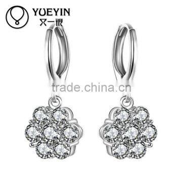 2015 fashion style with diamond silver plated earring