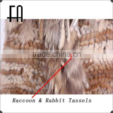 Factory Direct Wholesale Price Lady's Rabbit Knitted Fur Waistcoat With Fur Tassels photo-4