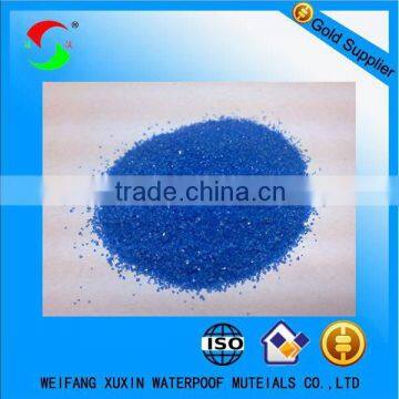 Colored mineral granules blue sand