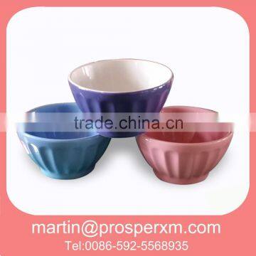 Ceramic color soup bowl 3 set