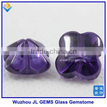 2014 Synthetic Dark Amk Four leaf Flower Shape Cut Crystal Glass Gamstone Wholesale Price