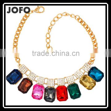 Luxury Colorful Crystal Pendant Bracelet Shinning Rhinestone Gold Bracelets