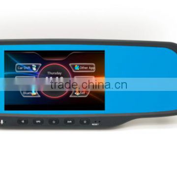 2015 Multifunctional WIFI rearview mirror with gps bluetooth camera