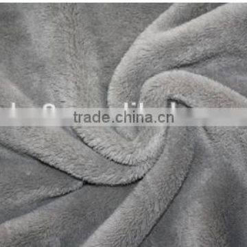 Polyester fluffy and silky Solid flannel fabric from changshu factory