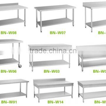 Double Layers Stainless Steel Rectangle Work Table/ Restaurant Work Table Bench BN-W11