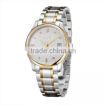 Luxury gold stainless steel band watchs men automatic movement senior mens watches