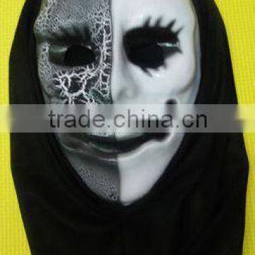 Halloween mask/ Halloween pvc mask/horror Halloween black face mask with cloth