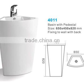 Yibeini Bathroom Sink Ceramic Pedestal Basin photo-2