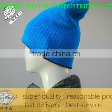 Custom Jacquard stripe Knit acrylic Beanie for mens