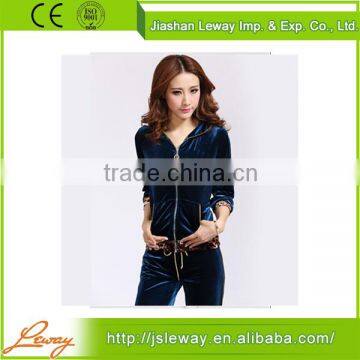 Latest Fashion Clothing Wholesale Sportwear Women's Velour Tracksuits photo-2